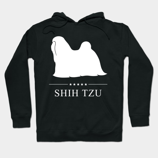 Shih Tzu Dog White Silhouette Hoodie by millersye